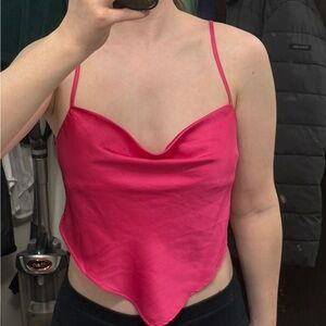 Pink Satin Women's Top